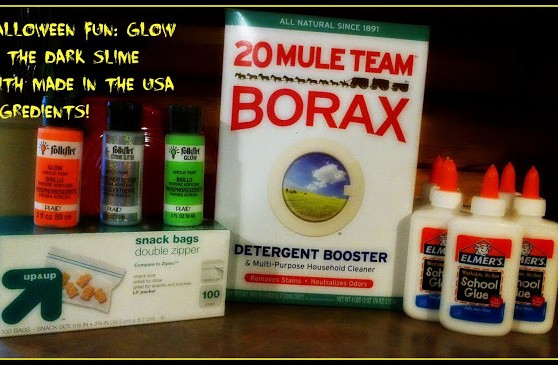 Buy American and be the coolest mom around when you get everything you need to make Glow in the Dark slime.