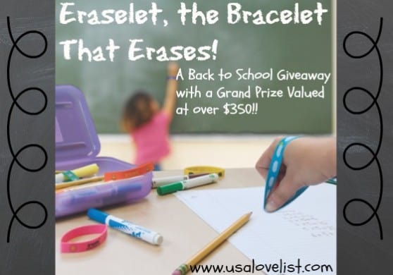 Eraselet, the bracelet that erases! #madeinusa Giveaway event ends 9/18/14