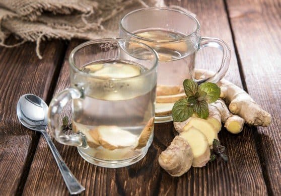 Homemade portion of fresh Ginger Tea