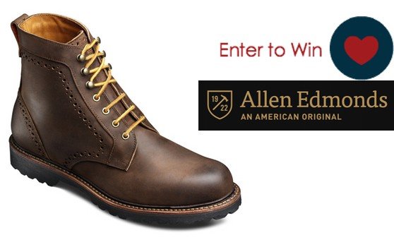 Giveaway: Enter to win these stylish, rugged men's boots. The are made in the USA by Allen Edmonds. Ends 1/28/16.