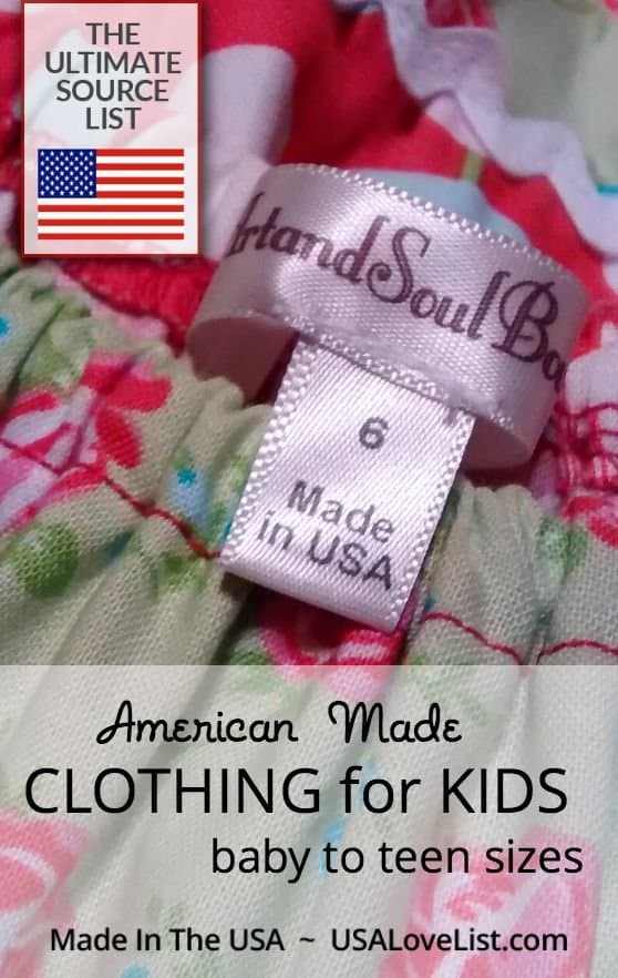 Children's clothing Made in USA