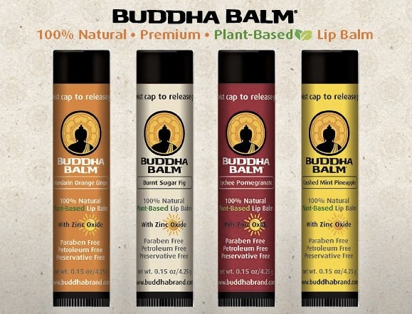 Giveaway: Buddha Brand Lip Balm – Enter to Win a Year’s Supply for soft lips and zinc oxide sun protection