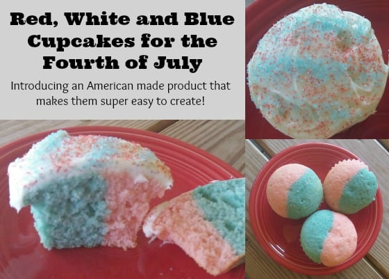 Red, White and Blue Fourth of July Cupcakes (and the secret to making them!)