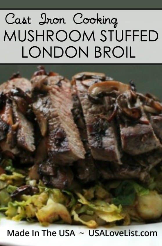 Mushroom stuffed London Broil cast iron recipe | Cooking with cast iron 