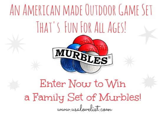 An American Made Outdoor Game Set That’s fun for all ages! Enter to win a Family set of Murbles