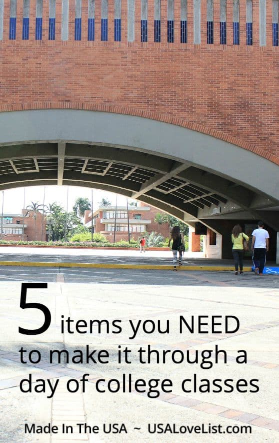 College campus must haves | Items you need to make it through a day of classes- all American made!