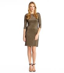 Gold metallic Karen Kane dress for the holiday season.  #madeinusa