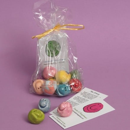 Goodies that fit inside plastic Easter eggs: Seeds of Happiness smiles #usalovelisted #easter