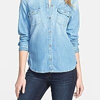 denim button down - Great for wearing layers and transitional style.