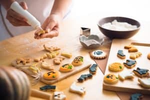 Decorating Halloween cookies with frosting: American Made Baking Supplies