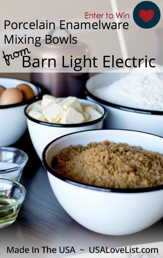 Porcelain Enamelware Mixing Bowls | Barn Light Electric| Giveaway ends 12/17/15