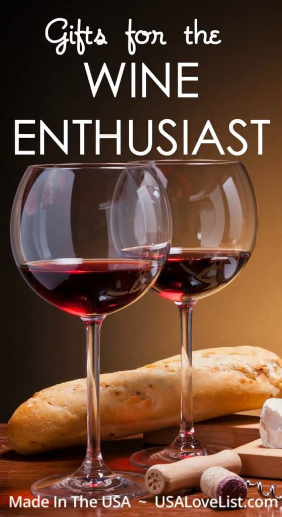 Gifts for Wine Enthusiasts, all made in the USA via USAlovelist.com #usalovelisted