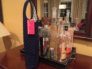 Quilted Wine Tote. Made in the USA by Stephanie Dawn.