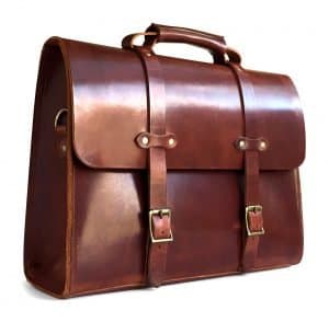 American Made Brown Leather Briefcase from Jackson Wayne | Luxury Gifts For Him