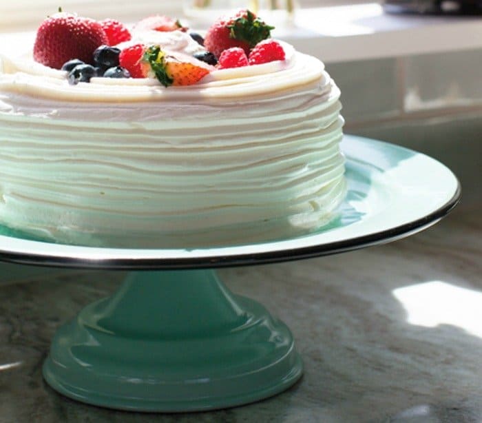 Giveaway: The American Made Porcelain Enamel Cake Stand from Barn Light Electric