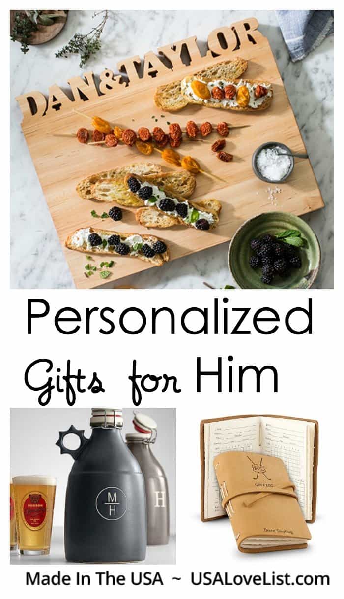 Personalized gifts for him, Gifts for Men, American made gift ideas 