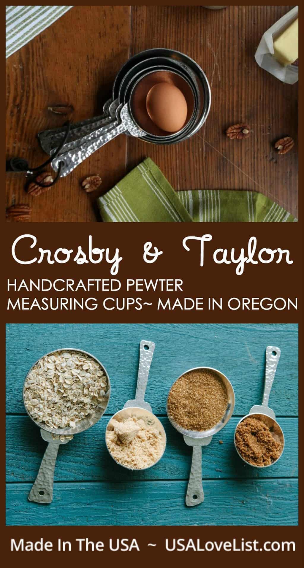 Crosby & Taylor pewter measuring cups | Made in Oregon