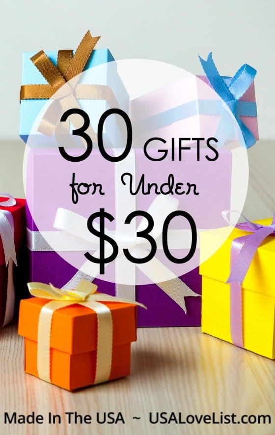 30 Gifts Under $30, all made in the USA via USAlovelist.com #usalovelisted