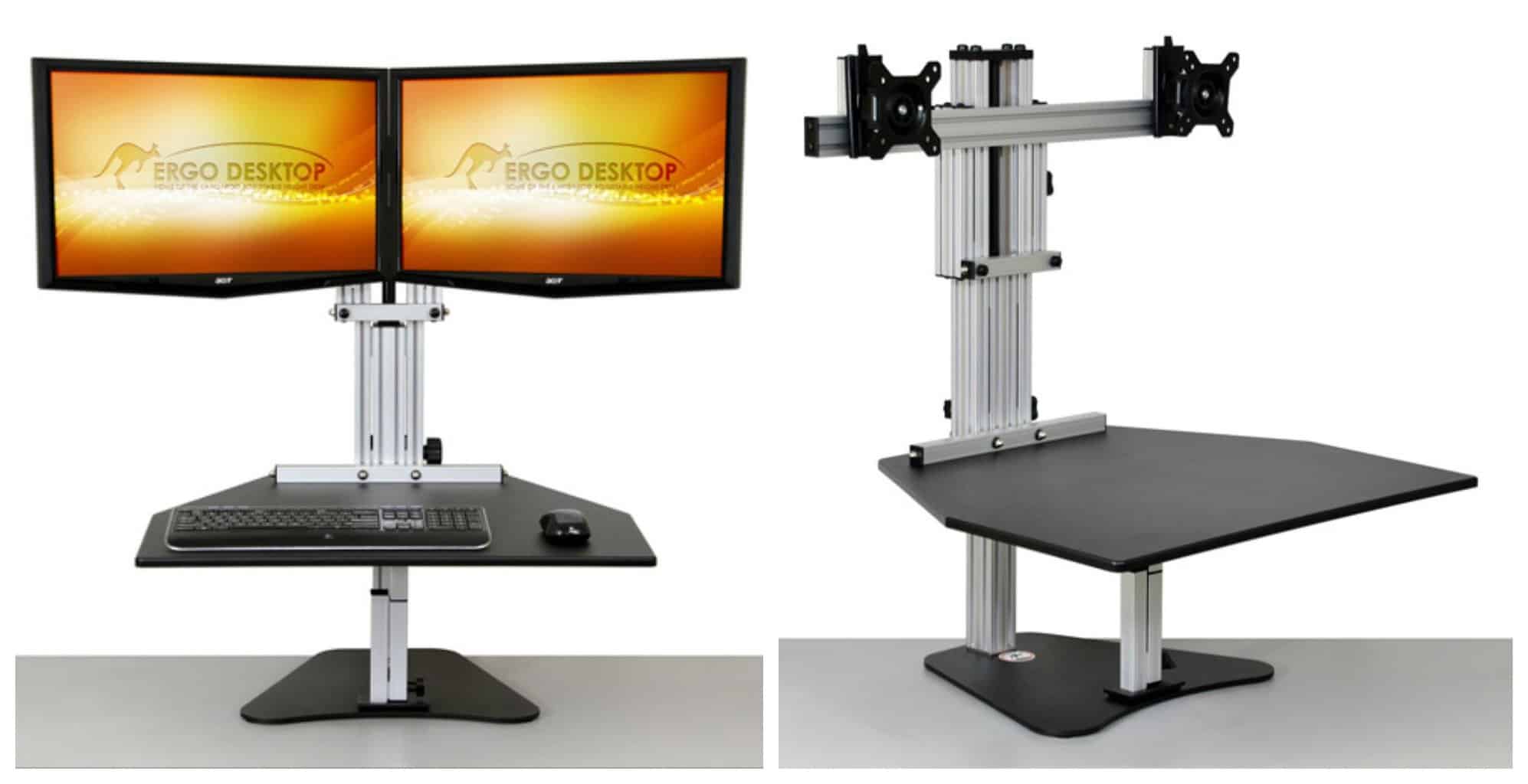 Kangaroo Elite dual monitor adjustable height computer