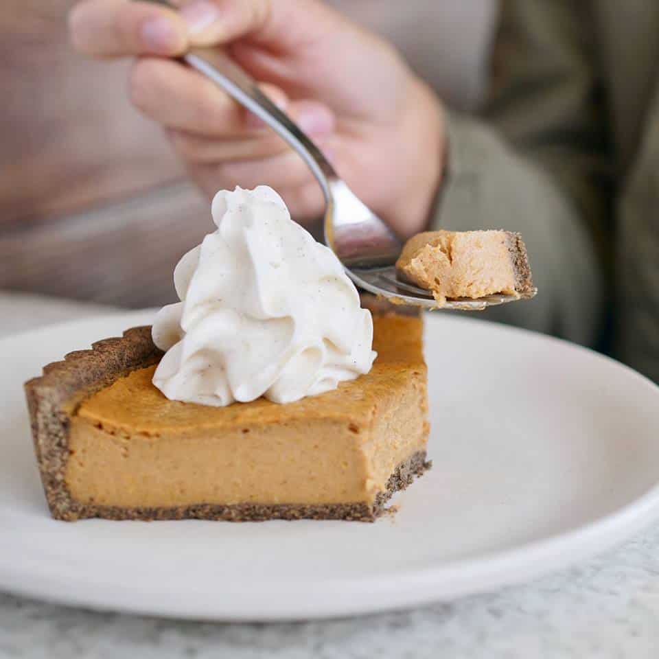 Butternut Squash Pie with Dairy-Free Coconut Whipped Cream from True Food Kitchen #pie #dairyfree