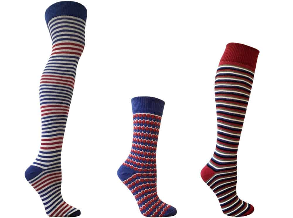 15% off RocknSocks Upcycled and Organic Fashion Socks For Her - Knee-High Socks - Made in USA Socks: #socks #stockingstuffer #americanmade #madeinusa