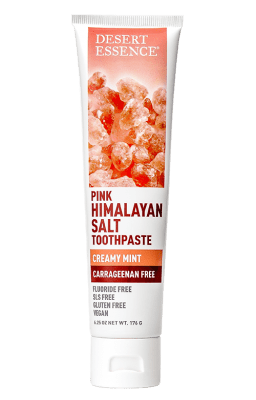 Desert Essence’s Pink Himalayan Salt Toothpaste - Carrageenan Free, Fluoride Free, SLS-Free, Gluten- Free, Vegan Toothpaste