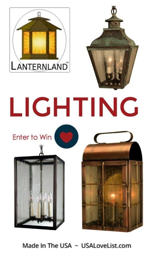 Lanternland American made lighting giveaway #usalovelisted #madeinUSA #lighting