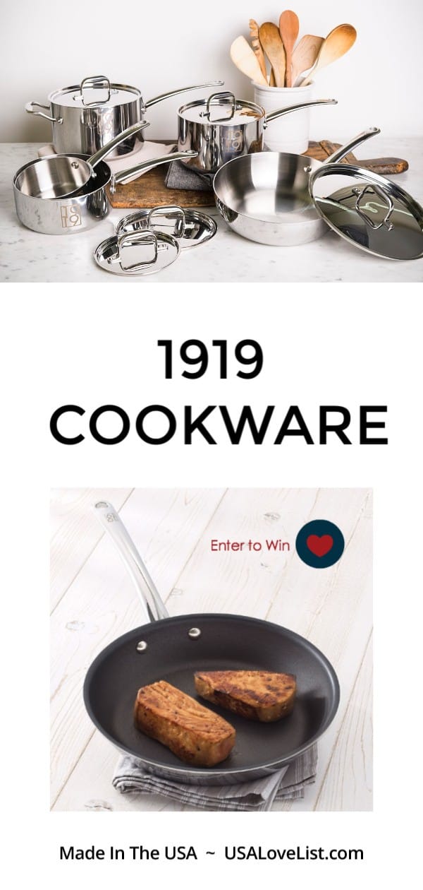 1919 Cookware Made in USA Pots and Pans Giveaway - 10% off 1919 Cookware with code USALOVE.