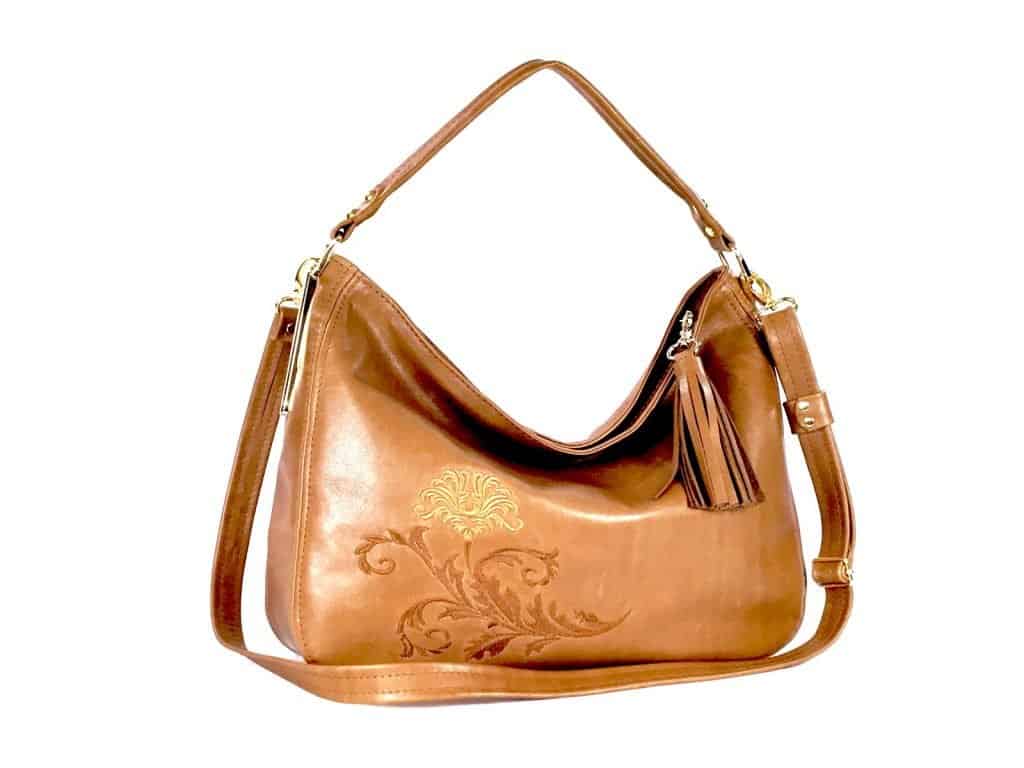 Affordable American Made Leather Handbag - Burgundy Slouchy Hobo Leather Bag from Beautiful Bags Etc. #handbags #leather #madeinusa #hobo