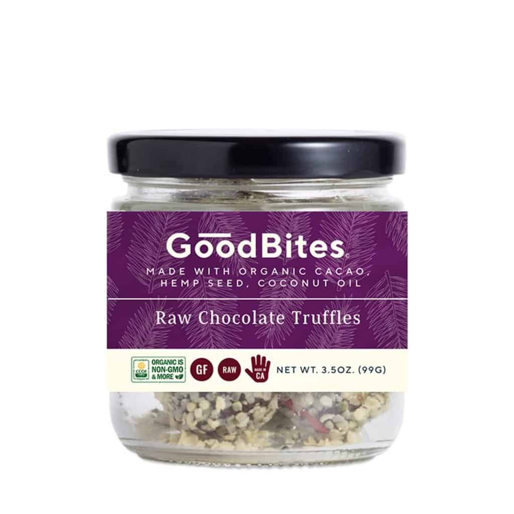 GoodBites Raw Paleo Chocolate Truffles - Made with Organic Cacao, Hemp Seeds and Coconut Oil #paleo #chocolate #grainfree #madeinUSA #madeinlosangeles