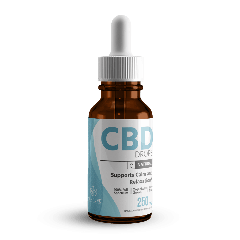 Hempure CBD Drops 250 mg #hemp #madeinUSA #cbd #cbdoil #calm #relax