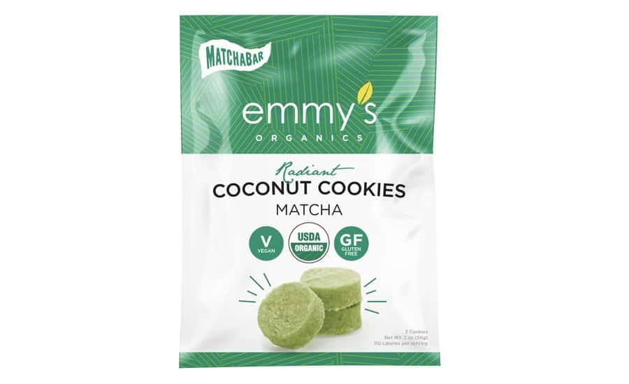 emmy's Organics Matcha Coconut Cookies - Matcha Lovers Gift Ideas - Coconut Cookies Infused with Matchabar Matcha - Vegan, Gluten-Free, Paleo Cookies