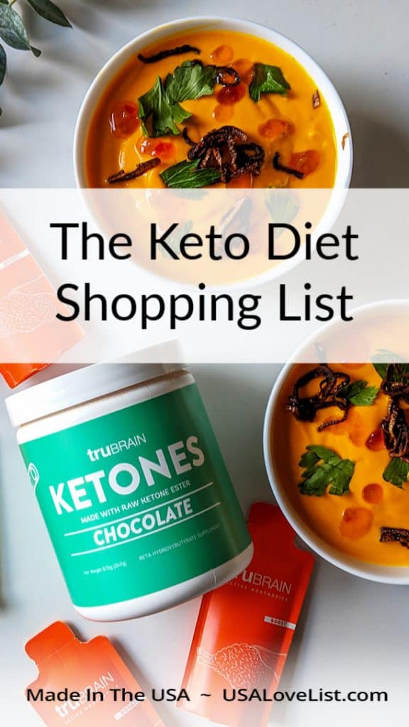 Keto shopping list- American made products we love #keto #ketodiet #usalovelisted