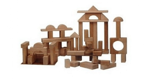 Made in The USA Age 3 Construction-Educational Toy Roy Toy Fun Colored Log Building Set 350 All Wooden Pieces