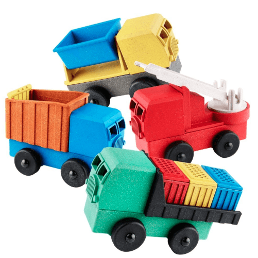 Best Gifts for Kids: Luke's Toy Factory Eco friendly stacking puzzle trucks #usalovelisted #toys #gifts