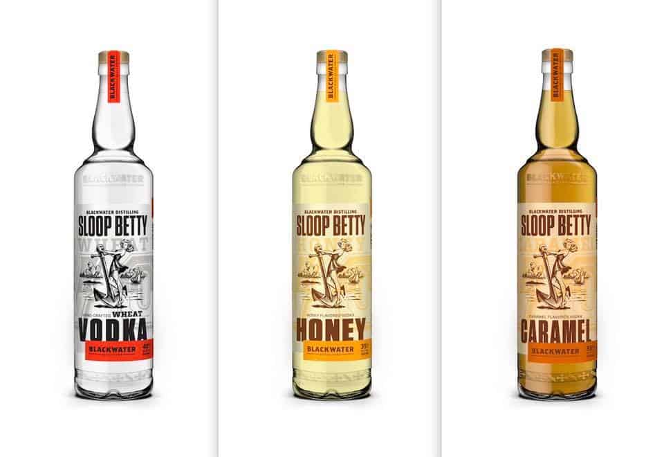 Blackwater Distilling Sloop Betty Vodka - Made in USA Vodka - distilled from organic wheat and organic cane sugar - gold medal for Best Vodka in Show at the New York Wine & Spirits Competition