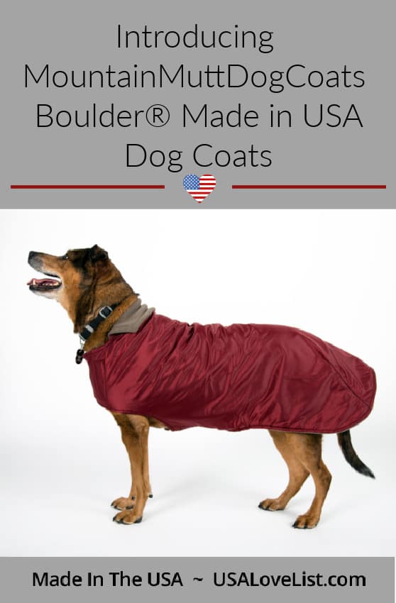 MountainMuttDogCoats Boulder made in USA dog coats for dogs of all sizes. 