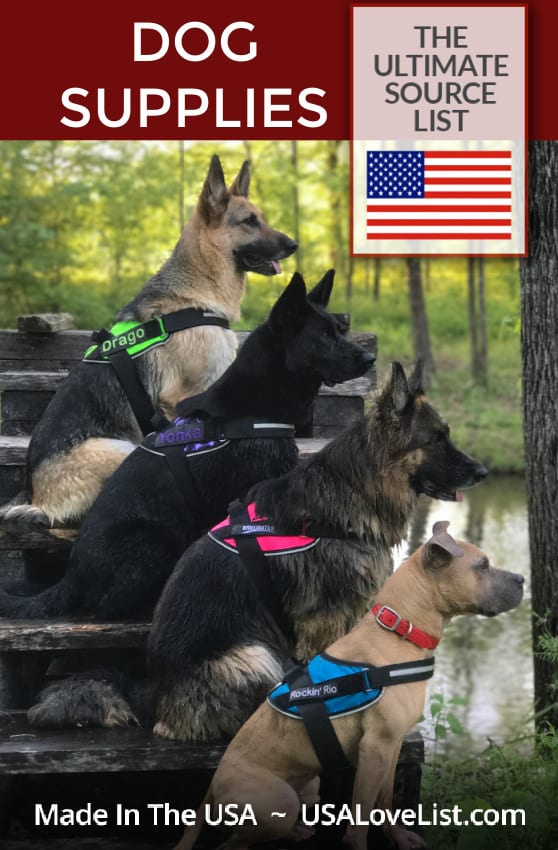 Made in USA Dog Supplies Source List featuring BrilliantK9 dog harnesses. 