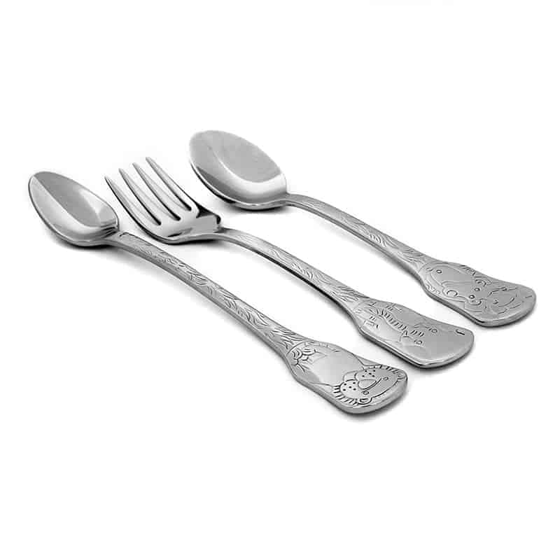 Non-Toxic Baby Gifts - Stainless Steel Flatware Set from Kleynimals - Made in USA