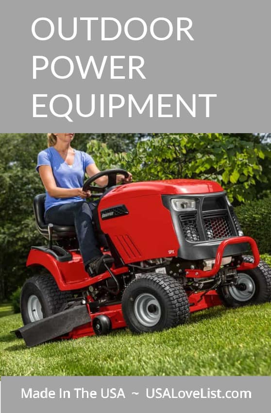 Made in USA Outdoor Power Equipment: Pictured here Snapper riding mower. 