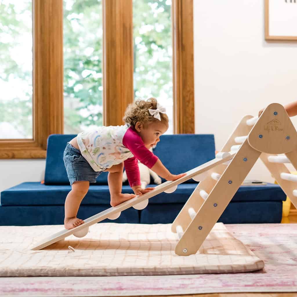 Baby Toys, Toddler Toys Made in USA: Lily and River wooden indoor play gyms. #baby #toddler #American Made