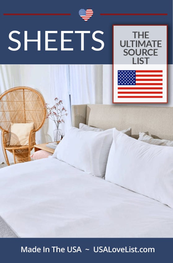 Made in USA Sheets, the Ultimate source list via USA Love List#sheets #usalovelisted #madeinUSA #AmericanMade #bedding