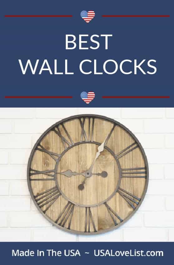 Best Wall Clocks Made in the USA via USA Love List#usalovelisted #wallclocks #clocks #madeinUSA 