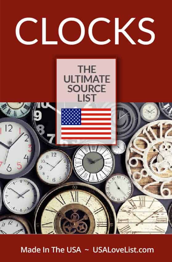 Made in USA Clocks: decorative clocks, wall clocks, mantle clocks, table clocks, grandfather clocks all American made #usalovelisted #madeinUSA #clocks