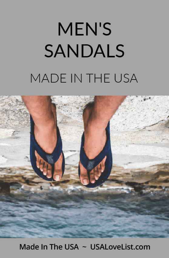 Men's Sandals made in USA via USA Love List#sandals #footwear #usalovelisted #madeinUSA #americanmade