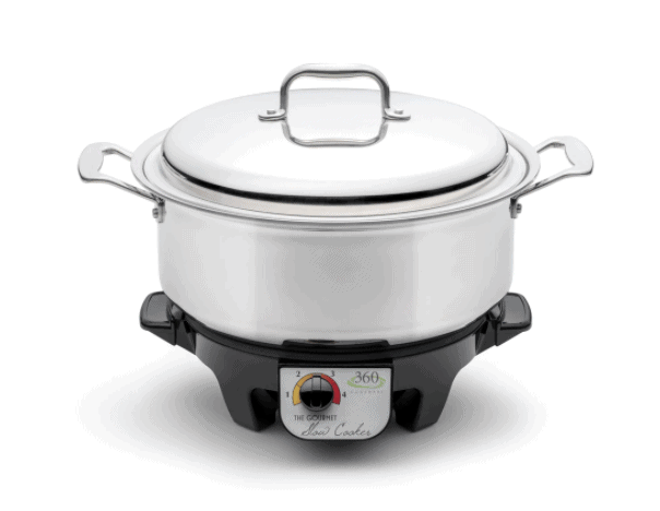 Slow Cookers made in USA: 360 Cookware slow cookers are available in multiple sizes. #slowcooker #madeinUSA #usalovelisted 