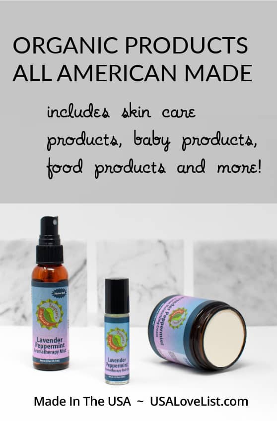 Organic products all made in the USA- skin care products, baby products, food products and more!#organic #AmericanMade #usalovelisted