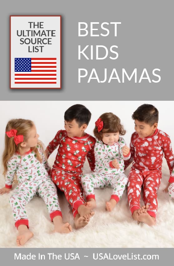 Best Kids Pajamas made in the USA via USALoveList