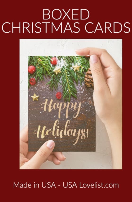 12 Boxed Christmas Cards Made in the USA - via USALovelist.com