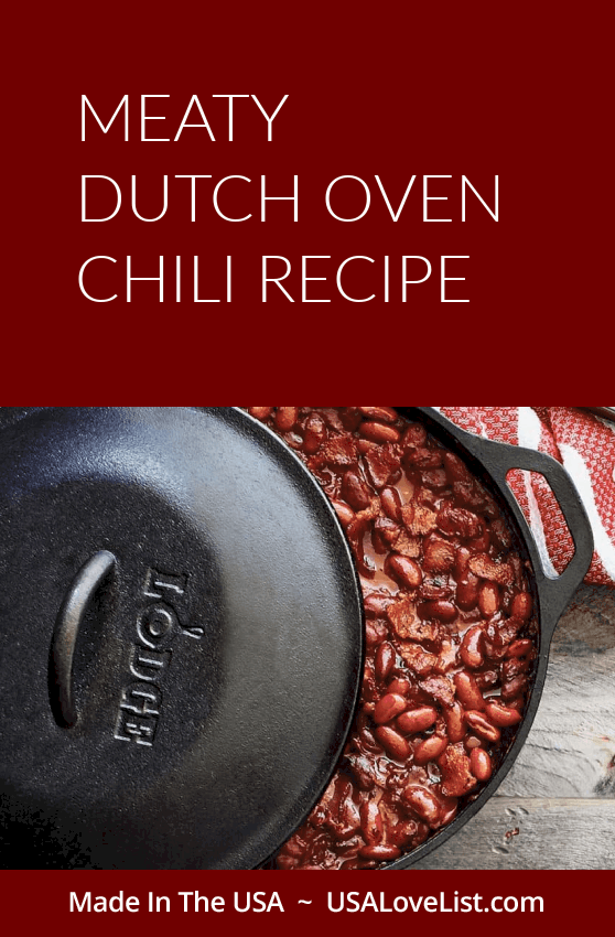 Meaty dutch oven chili recipe via USALoveList.com